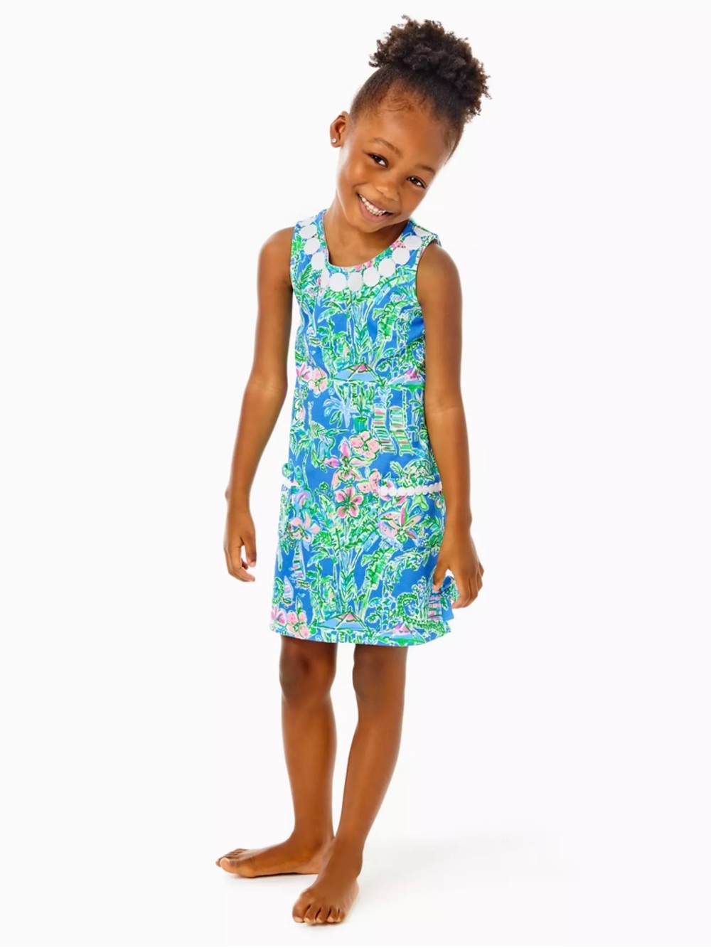 Lilly Pulitzer Girls Little Lilly Knit Shift Dress Boca Blue Beneath Size 8 10